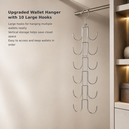 Closet Handbag Organizer with 10 Large Hooks